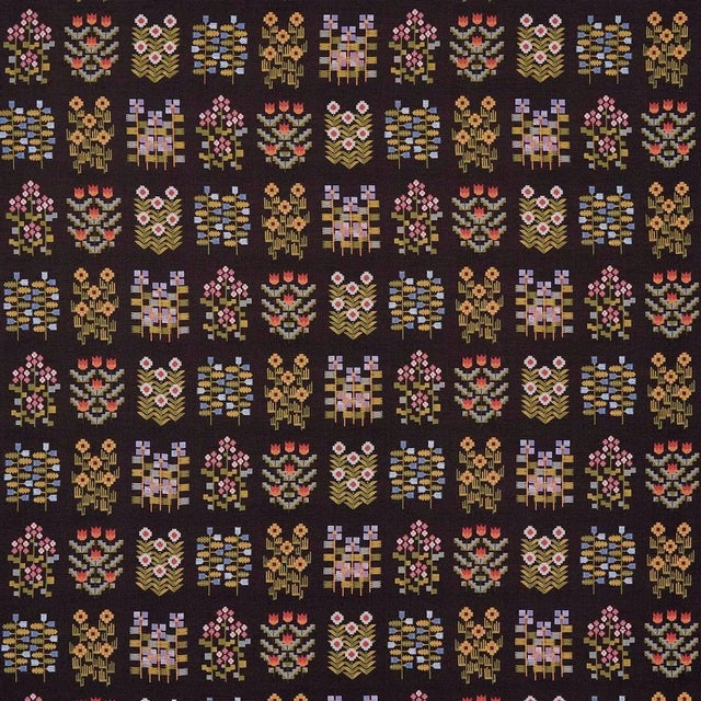 Sample - Schumacher Annika Floral Tapestry, Multi on Cocoa For Sale