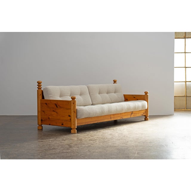 Luxus Pine Sofa by Uno & Östen Kristiansson for Luxus, 1970s For Sale - Image 4 of 12