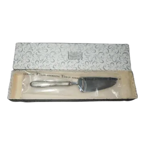 Late 20th Century Towle Sterling Silver Madeira Cheese Server Slice in Original Package & Box
