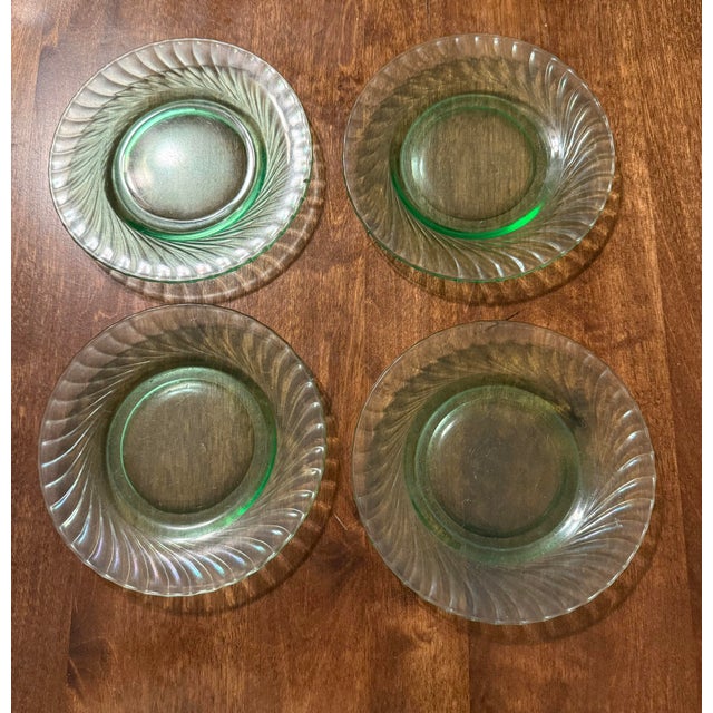 Glass Early 20th Century Duncan & Miller Spiral Flutes Saucers - Set of 4 For Sale - Image 7 of 7