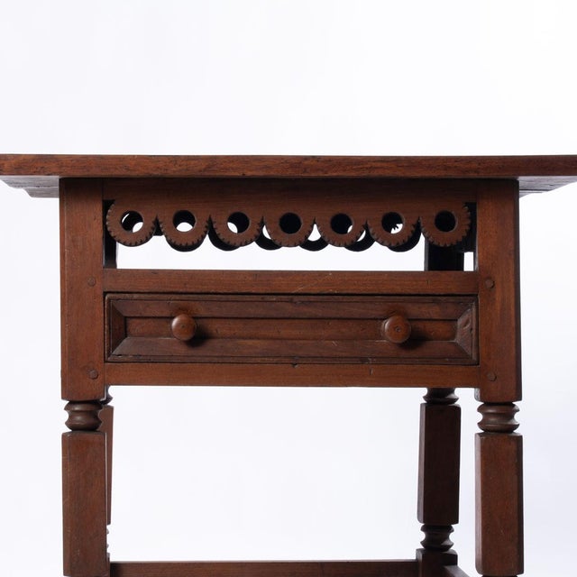 Early 20th Century Early 20th Century One Drawer Table With Cutouts For Sale - Image 5 of 12