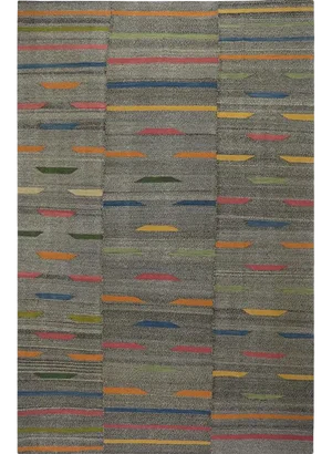 Handwoven Geometric Swedish Flatweave Area Rug 7'5" × 11'1"