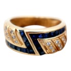 Gold Ring with Diamonds in Brilliant Cut For Sale
