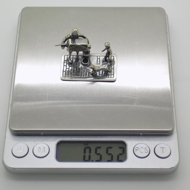 Vintage British Handmade Genuine Sterling Silver 925 Figurine, 1940s For Sale - Image 11 of 13