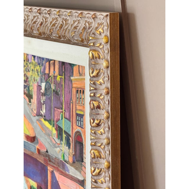 American Mid 20th Century American Oil Painting of Bridge and Canal Scene For Sale - Image 3 of 7