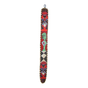 African Yoruba Diviner's Red Beaded Sash Panel 1950