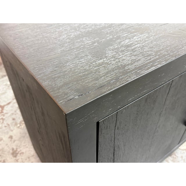 Black Restoration Hardware Davos Oak Media Console For Sale - Image 8 of 12