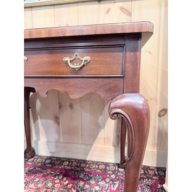 Late 20th Century Henkel Harris Mahogany Marble Top Side Table With Ball & Claw Feet For Sale - Image 9 of 12