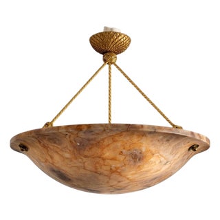 Modern Swedish Art Deco Alabaster Pendant Light, 1940s For Sale