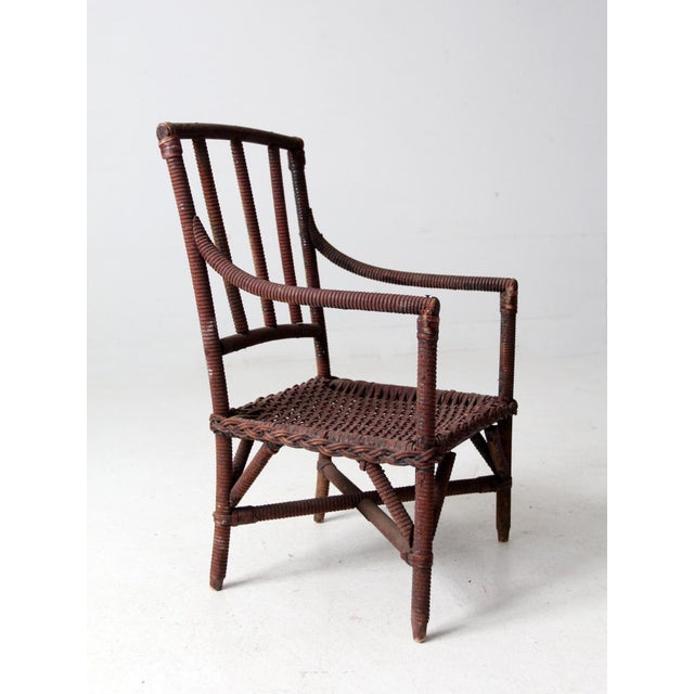 Antique American Wicker Child's Chair For Sale - Image 6 of 12