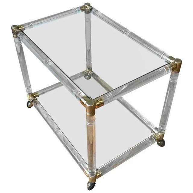 French Mid-Century Modern Plexiglass Bar Cart For Sale In New York - Image 6 of 6
