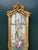 A striking 1970s French Louis XVI-style framed fabric wall artwork, beautifully crafted with a tall antique gold beechwood...