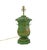 Vintage Handcrafted Forged Iron Green Hand-Painted Gold Chinoiserie Table Lamp. For Sale - Image 9 of 9