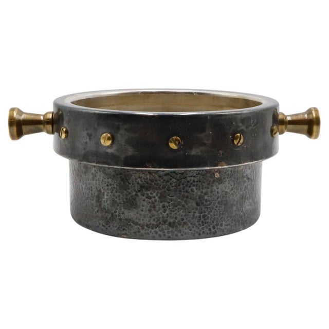 Mid 20th Century Mexican Silver-Plated and Bronze Ice Bucket / Wine Cooler For Sale - Image 15 of 18
