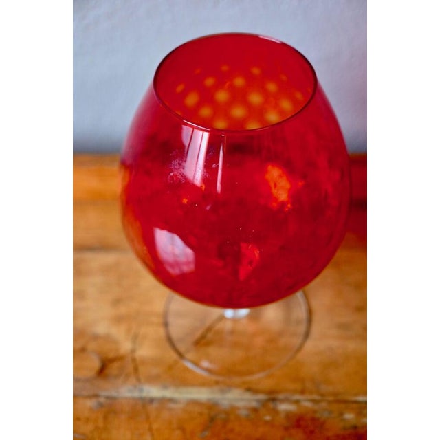 1970s Large Regency Empoli Faceted Glass Chalice Vase, 1970s For Sale - Image 5 of 7