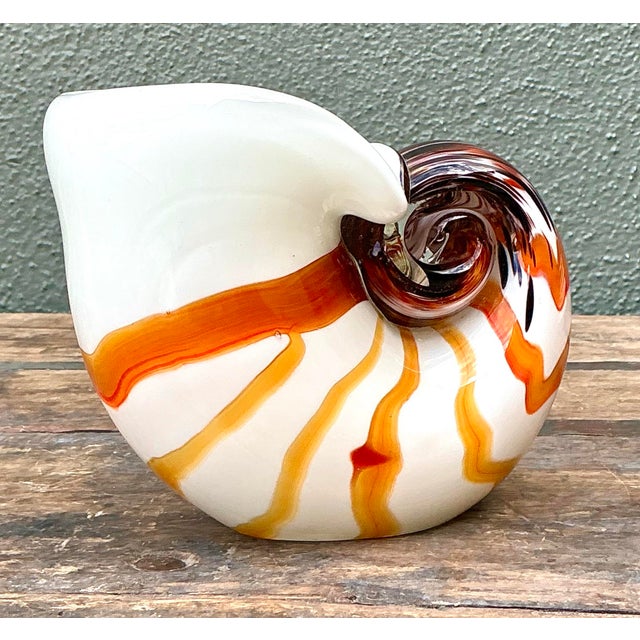 Vintage a Italian Murano Glass Nautilus Shell For Sale - Image 11 of 12