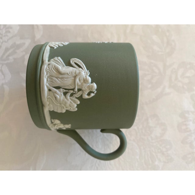 Mid 20th Century Wedgwood Sage Jasper-Ware Demitasse/Espresso Cup and Saucer Mint Condition For Sale - Image 10 of 12