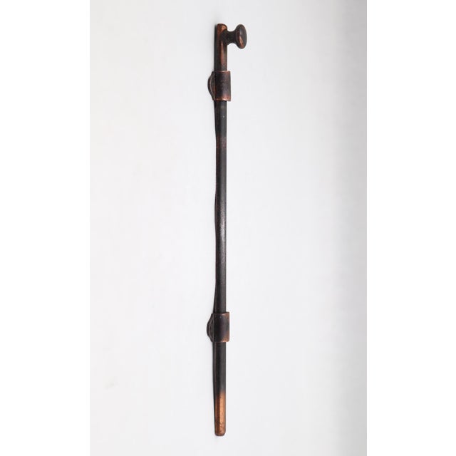 Vintage 9.5 In. Japanned Steel Surface Door Bolt For Sale - Image 4 of 7
