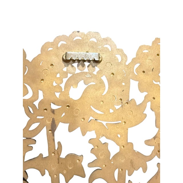 Plastic Vintage Burwood Hollywood Regency Gold Fan Wall Sculpture, 43"w For Sale - Image 7 of 12