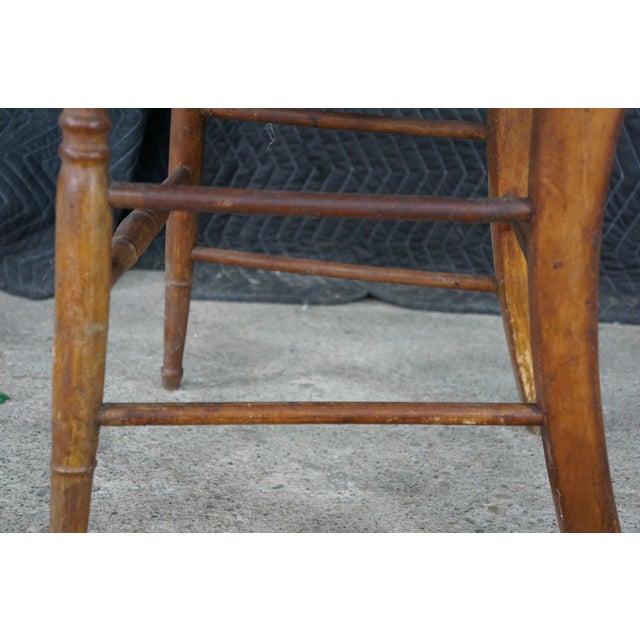 2 Antique Victorian Early American Style Maple Spindle Back Side Chairs Pair For Sale - Image 17 of 18