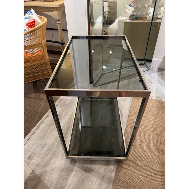 Mid 20th Century Vintage Chrome Bar Cart For Sale - Image 5 of 5