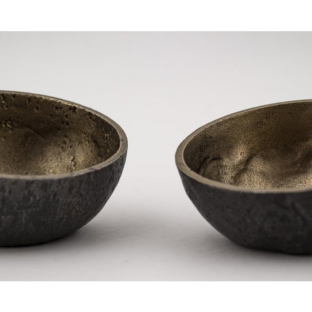 Brutalist Brass Bowls with Gilded Interior, 1960s, Set of 2 For Sale - Image 14 of 18