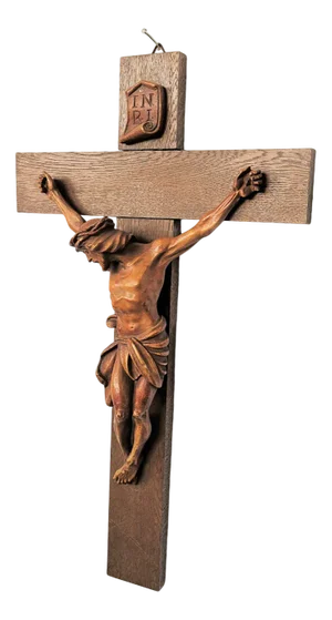 Crucifix Jesus Christ Cross Wall Cross, 1890s, Wood and Plaster