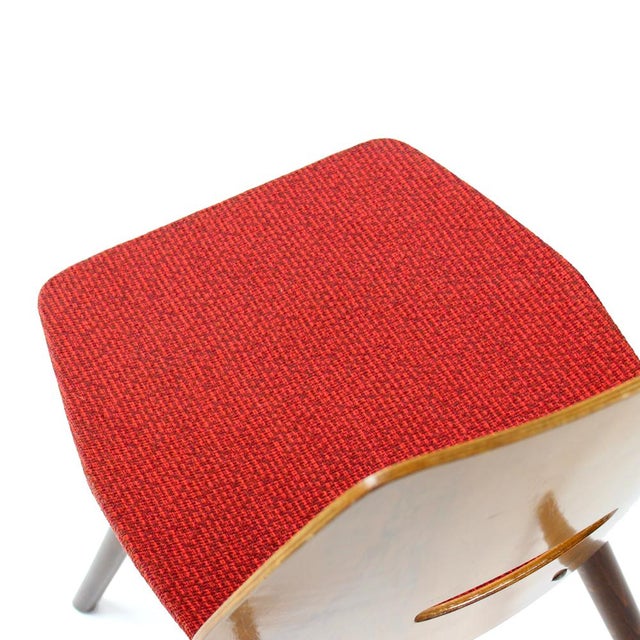 Industrial Walnut Veneer Dining Chairs by František Jirák for Tatra, 1960s, Set of 4 For Sale - Image 3 of 14