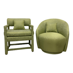1970s A Pair of a Vintage Parsons Chair and Swivel Chair