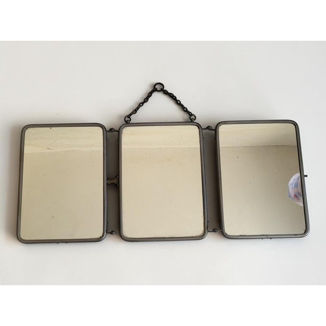 Gray Vintage Three-Leaf Barbers Mirror, 1930s For Sale - Image 8 of 8
