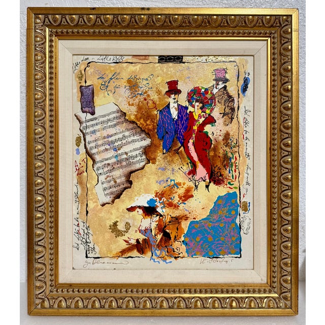 Tanya Wissotzky and Alexander Galtchansky, Silkscreen on Canvas Musical Belle Epoque Composition Alexander & Wissotzky For Sale - Image 4 of 18