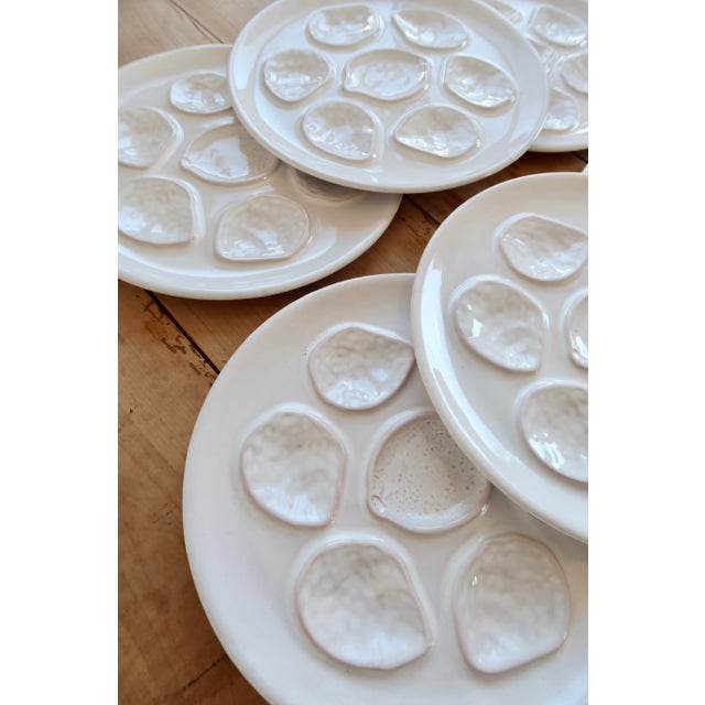 Vintage Earthenware Oyster Plates, 1960s, Set of 6 For Sale - Image 6 of 8