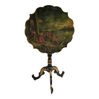 Black Lacquer Tilt-Top Table For Sale