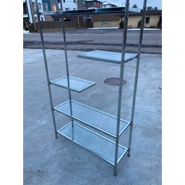 Polished Steel Étagère in the Manner of Jansen For Sale - Image 13 of 13
