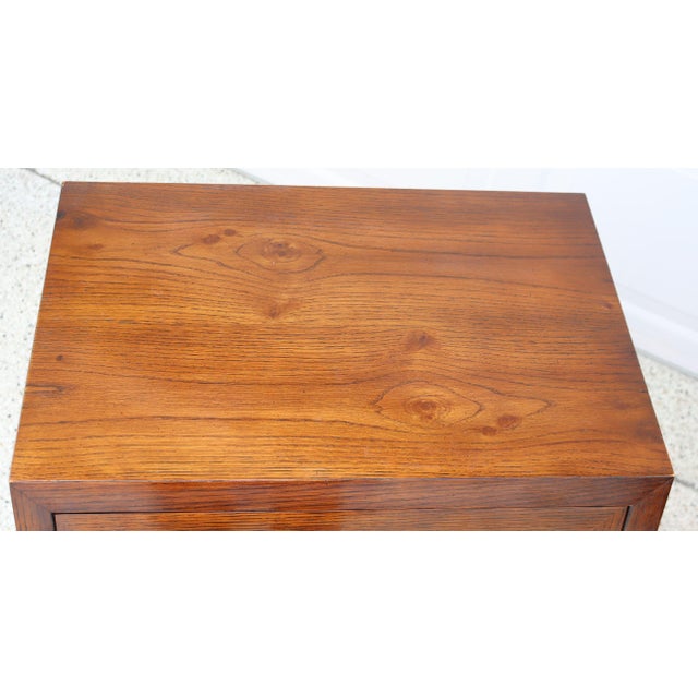 Wood Pair of Vintage Henredon Campaign-Style Nightstands/End Tables For Sale - Image 7 of 10