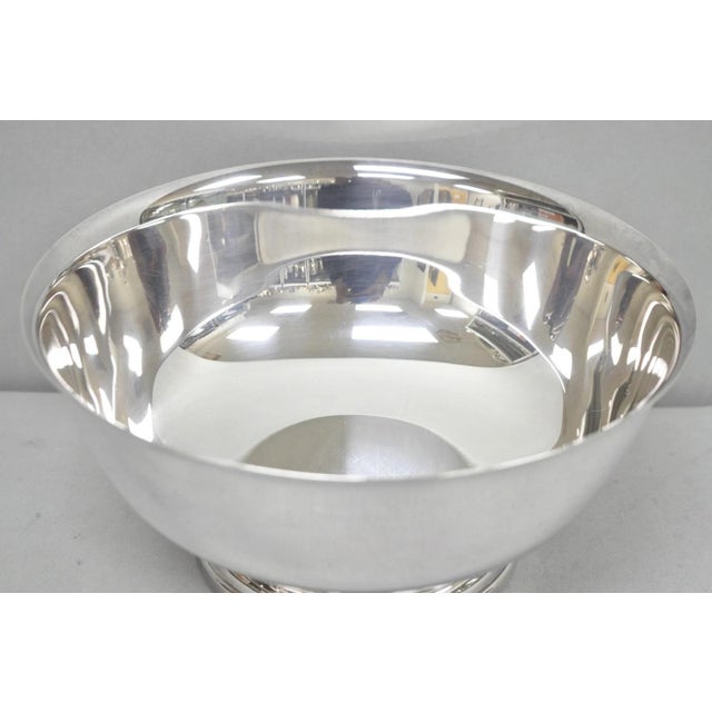 Mid 20th Century Vintage Mid Century Modern Gorham Yc781 Modern Silver Plated 9" Fruit Bowl For Sale - Image 5 of 9