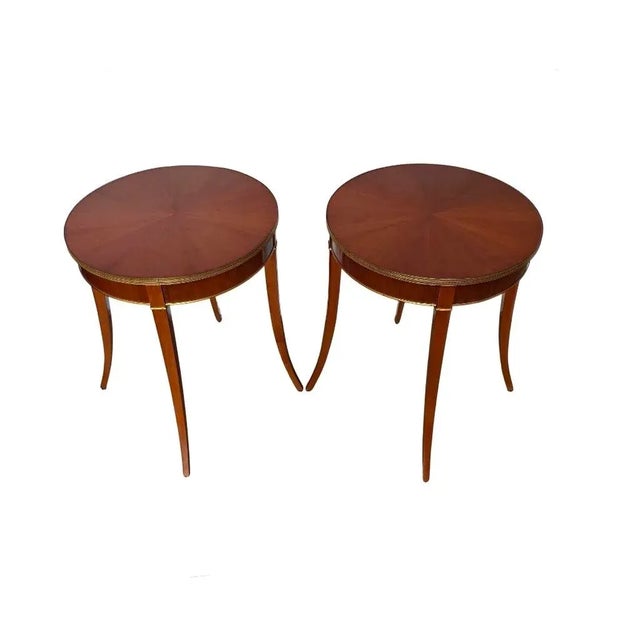 Add refined elegance, timeless luxury, and sleek sophistication with this pair of classical style cherry wood side tables!...