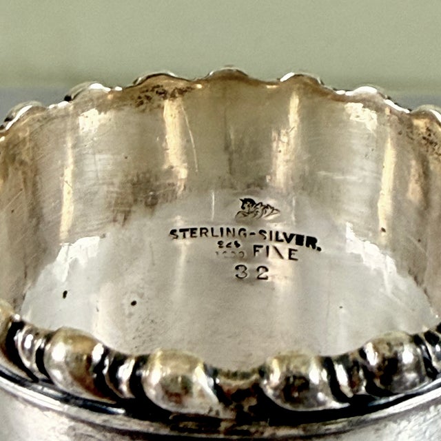Metal Sterling Silver Wide Napkin Ring – Scroll Banded For Sale - Image 7 of 7