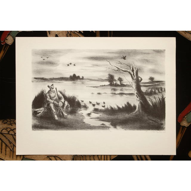 1939 After Arnold Blanch "Duck Hunter", First Edition Period Offset Lithograph For Sale In Dallas - Image 6 of 9
