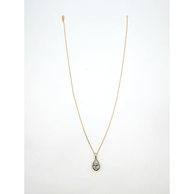 1.51 Ct Gia Certified Natural Pear-Cut Diamond in Collet Pendant Setting For Sale - Image 9 of 10