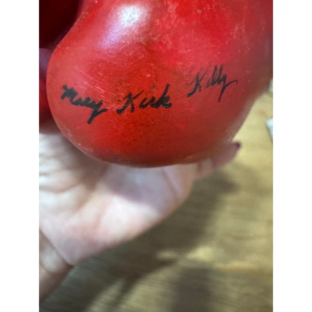 A signed trompe l’oeil ceramic bell pepper by American ceramic artist Mary Kirk Kelly (1918–2013). Kelly became...