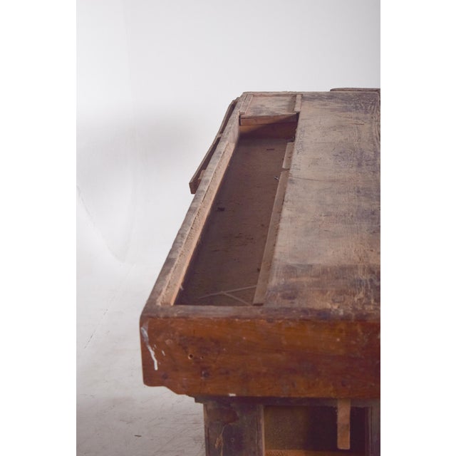 Brown Portuguese Woodworkers Workbench, 1950s For Sale - Image 8 of 11
