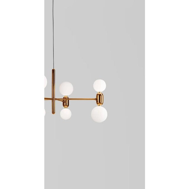 Black Aballs Chandelier 4 Golden Suspension Lamp by Jaime Hayon for Parachilna For Sale - Image 8 of 12