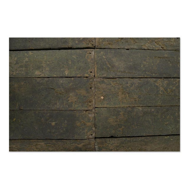 Large Teak Worktable with Green Patina For Sale - Image 5 of 6