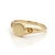 Bask in warm golden light with this modern signet ring. Designed with a smooth, polished central disc perfect for custom...
