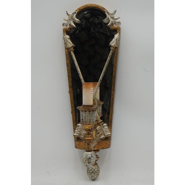Age: C.2009 Details: Beveled Glass High Quality Construction Neoclassical Style Arrow & Acorn Accents Metal Toleware...