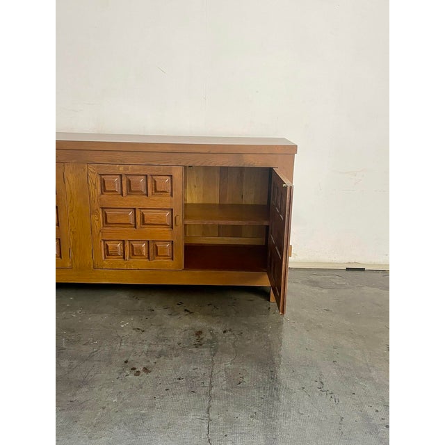 French Oak Brutalist Sideboard, 1970s For Sale - Image 16 of 16
