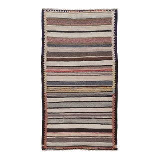 Vintage Persian Kilim With Vibrant, Saturated Stripes - Rug & Kilim For Sale