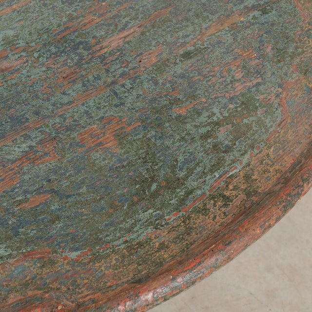 Late 18th Century Swedish Original Painted Pedestal Side Table For Sale - Image 6 of 17