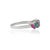 Not Yet Made - Made To Order Handmade Two-Tone Pink & Green Sapphire Navette Stacking Ring in Silver Size 5 For Sale - Image 5 of 13